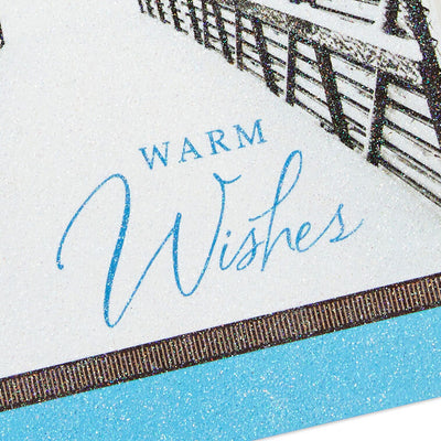 Trees in Snow and Snowy Bridge Boxed Holiday Cards With Seals, Pack of 40