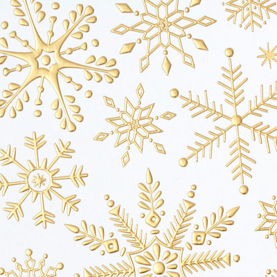 Gold Snowflakes Packaged Christmas Cards, Set of 5