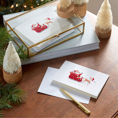 Santa Claus Sleigh Boxed Christmas Cards, Pack of 12
