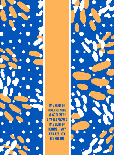 "Song Lyrics" 100% cotton white dish towel, 21"x28", printed with a funny quote about remembering 80s song lyrics — a perfect kitchen accent or gift.

