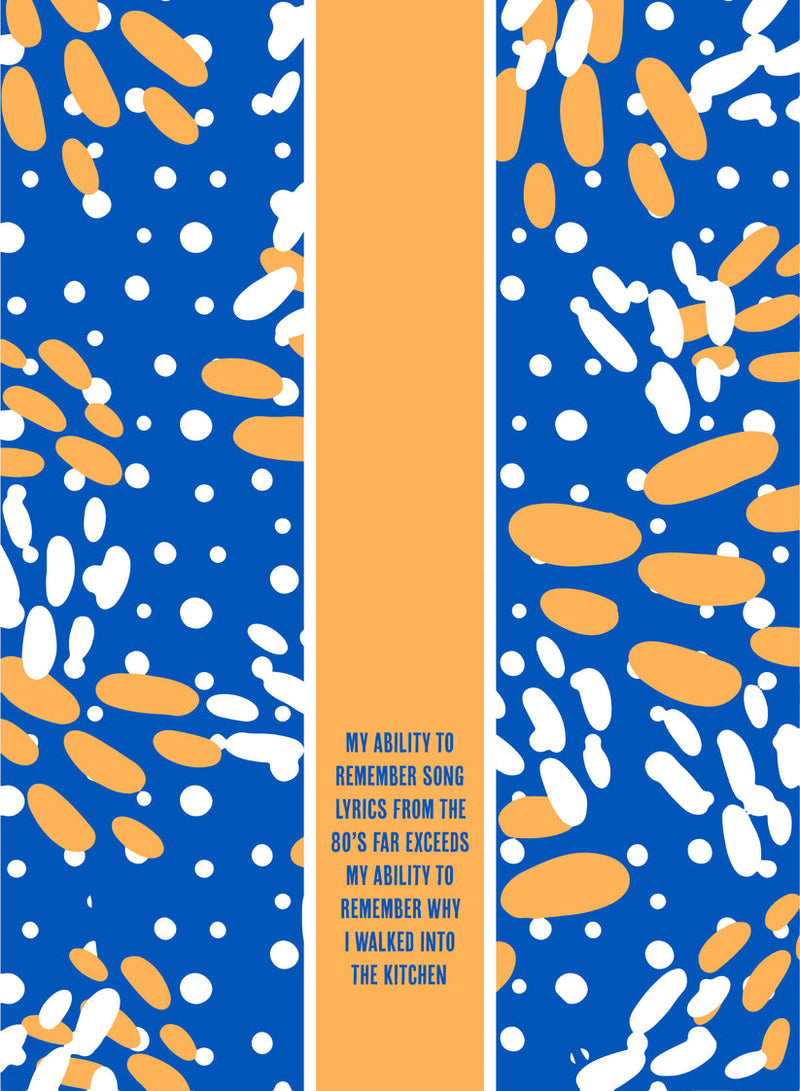 "Song Lyrics" 100% cotton white dish towel, 21"x28", printed with a funny quote about remembering 80s song lyrics — a perfect kitchen accent or gift.

