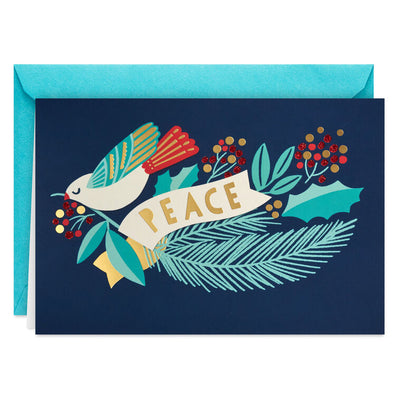 Bird and Botanical Banner Boxed Christmas Cards, Pack of 16