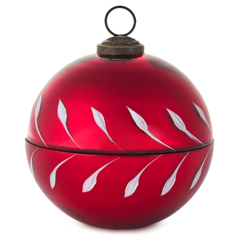 Red Glass Ball Ornament Pine-Scented Candle, 4"