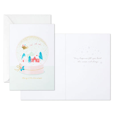 Merry Little Snow Globe Packaged Christmas Cards, Set of 5