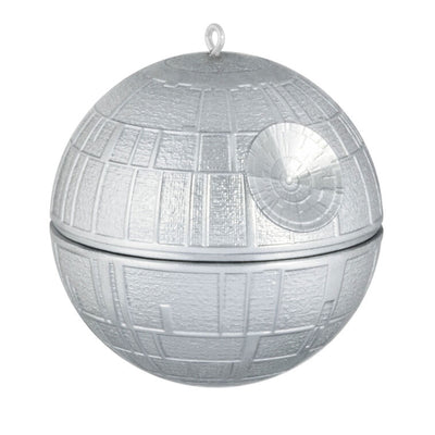Mini Death Star ornament, silver armored battle station from Star Wars, Hallmark Keepsake Christmas collectible
