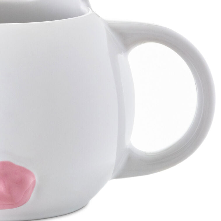 White Bunny Sculpted Mug, 14 oz.