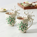 Holiday holly mugs   set of 2
