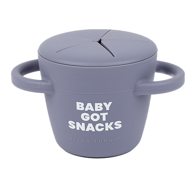 Bella Tunno Baby Got Snacks Happy Snacker with snap-tight lid and soft silicone opening, perfect for little hands .