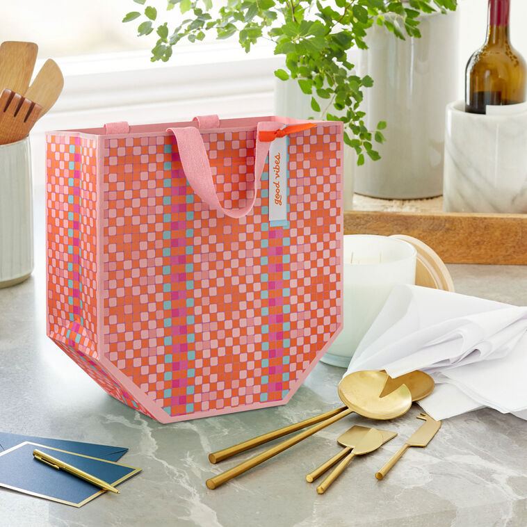 10.3" Diamond Weave Pattern Large Gift Bag
