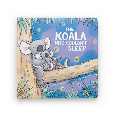 The Koala Who Couldn't Sleep" children's book cover.
