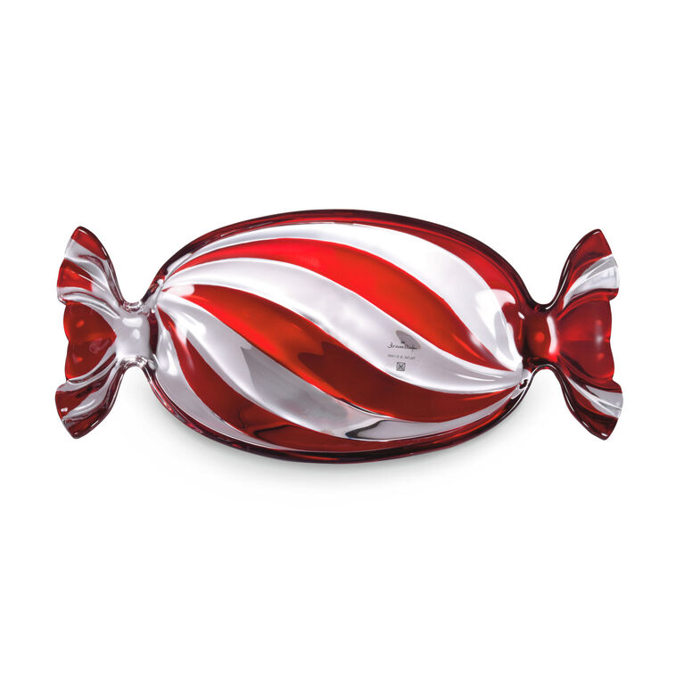 Wrapped Peppermint Candy-Shaped Serving Dish, 14" W