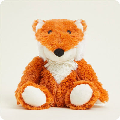 Warmies Jr. Fox plush toy in orange and white, microwavable and lavender scented for calming warmth.