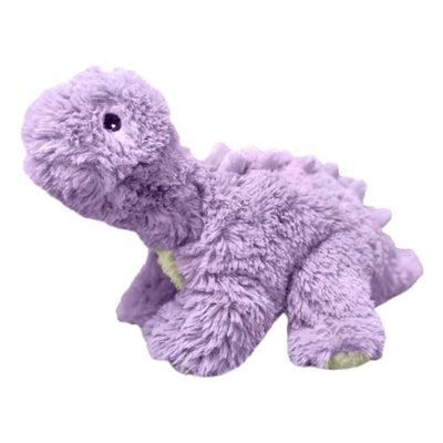 Warmies Purple Dinosaur plush with long neck, soft lavender-scented fabric, fully microwavable and weighted for warmth.
