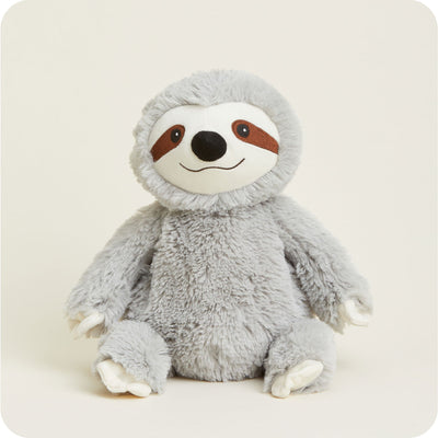 Warmies Gray Sloth plush toy, fully microwavable and lavender-scented, designed for soothing warmth, comfort.