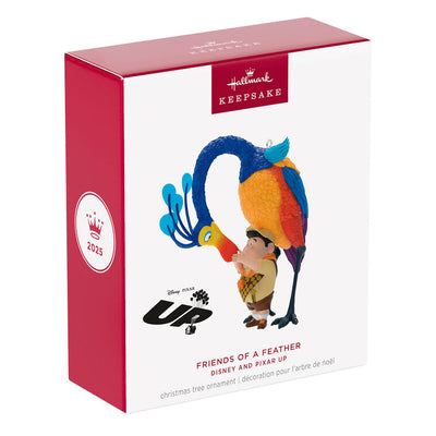 Hallmark Keepsake Up Friends of a Feather ornament with Kevin the bird and Russell, Disney/Pixar colorful Christmas decoration.