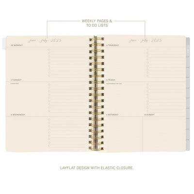 Block Print Floral 6 x 8 18-Month Hardbound Spiral Planner