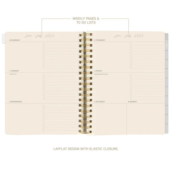 Block Print Floral 6 x 8 18-Month Hardbound Spiral Planner