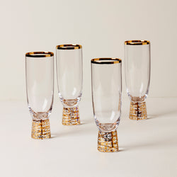 Holiday stemless flute glasses   set of 4