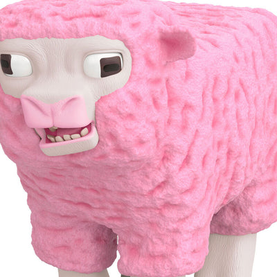 Hallmark Keepsake Minecraft Movie Pink Sheep ornament featuring the rare pink sheep mob with cross eyes and soft woolly texture.