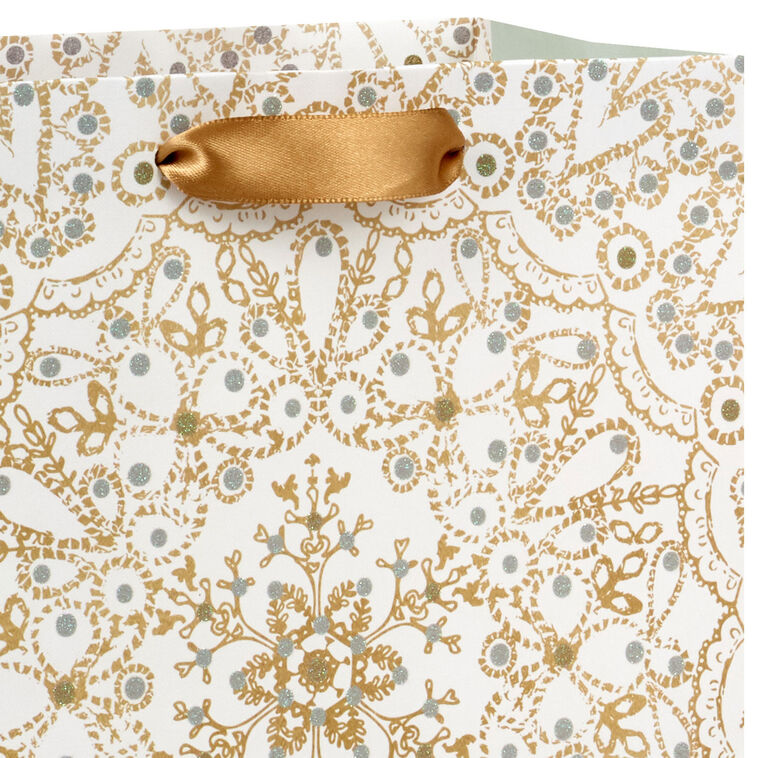 9.6" Snowflake Mandala Medium Holiday Gift Bag
