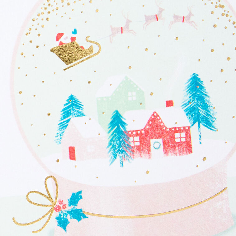Merry Little Snow Globe Packaged Christmas Cards, Set of 5