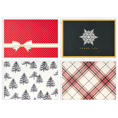 Festive Blank Assorted Boxed Holiday Note Cards, Pack of 24