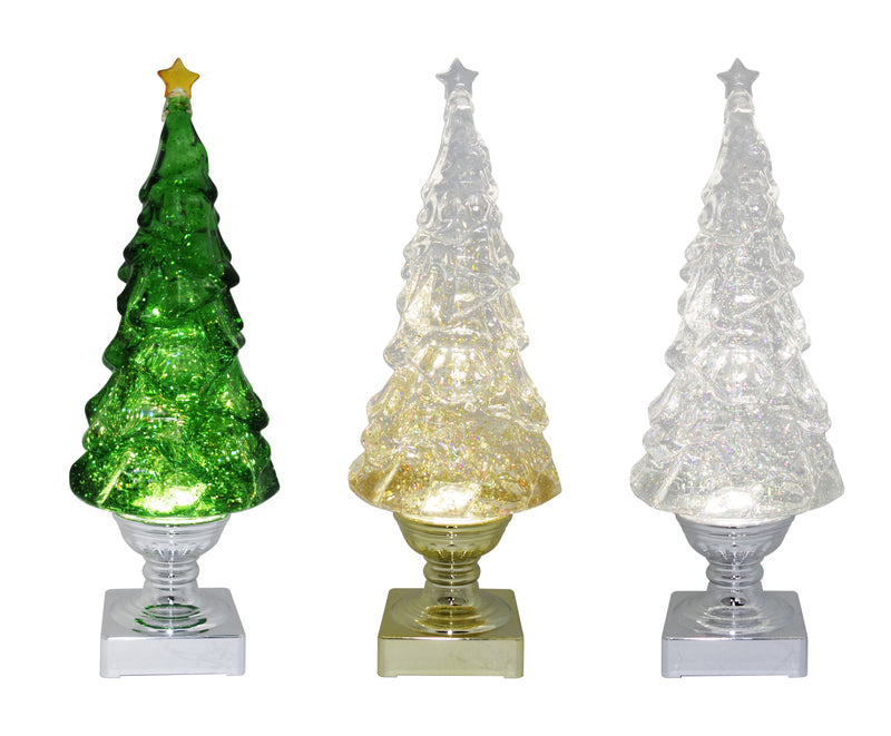 14" LED Blowing Glitter Tree - Silver by Christmas is Forever