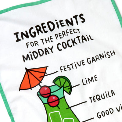 Midday Cocktail Funny Tea Towel, 18x26