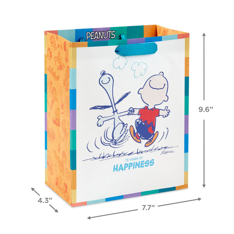 9.6" Peanuts® 75th Anniversary Happy Dance Medium Gift Bag