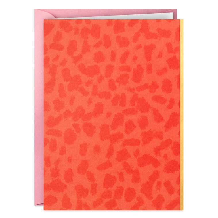 Set of 5 Hallmark mini blank cards featuring orange animal print design with gold foil accents and matching envelopes.
