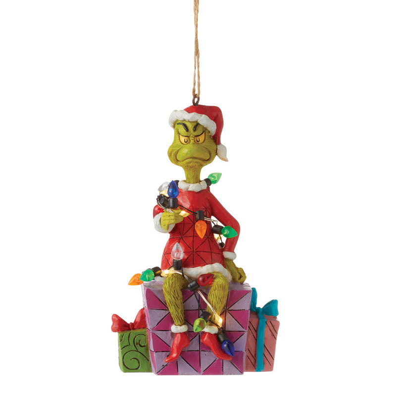 Grinch Wrapped in Lights Ornament