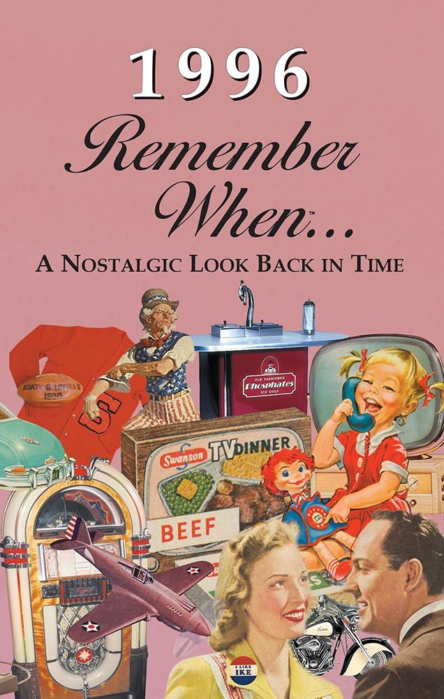 1996 Remember When booklet with full-color ads, news, and price index for a nostalgic look back at the year 1996.

