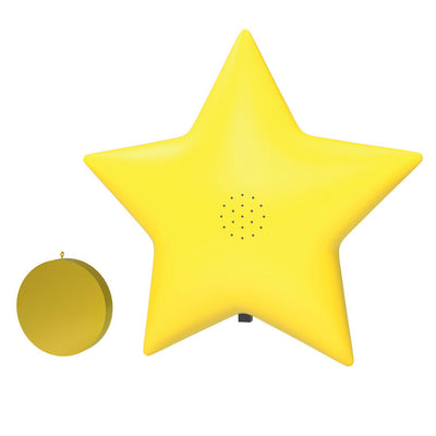 Nintendo Super Mario Super Star tree topper with glowing light and sound effects, remote control activated for synchronized