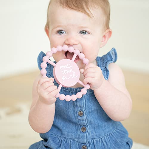 Round silicone teether with &