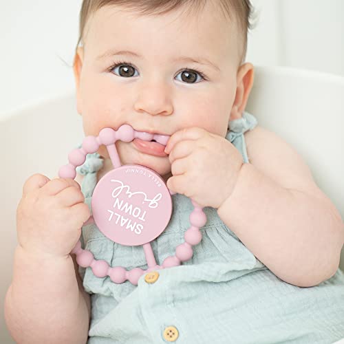 Round silicone teether with &