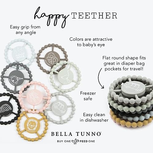 Round silicone teether with &