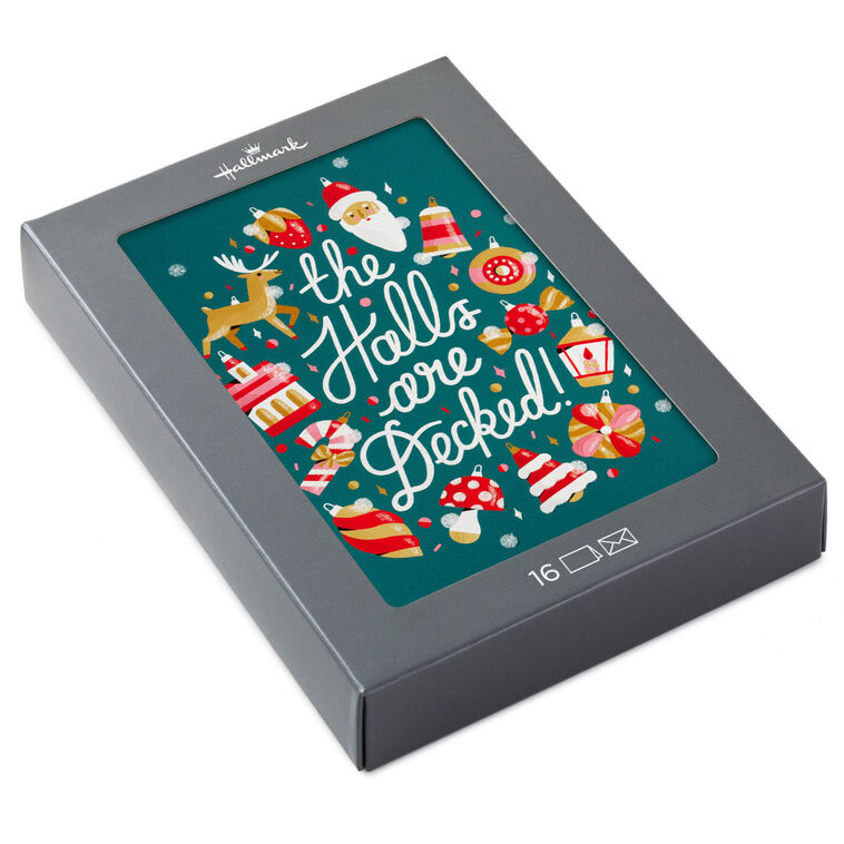 The Halls Are Decked Boxed Christmas Cards, Pack of 16