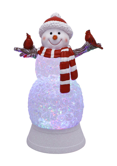 Glitter Snowman with Cardinal - Red Hat 11"