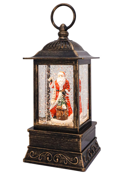 10.5" Santa's Jolly Checklist Glitter Lantern by Christmas is Forever