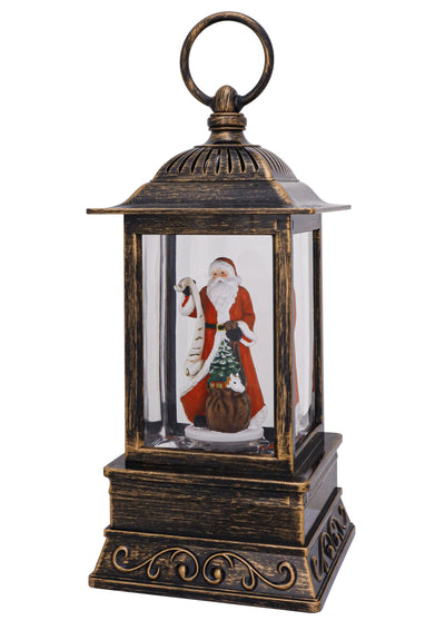 10.5" Santa's Jolly Checklist Glitter Lantern by Christmas is Forever