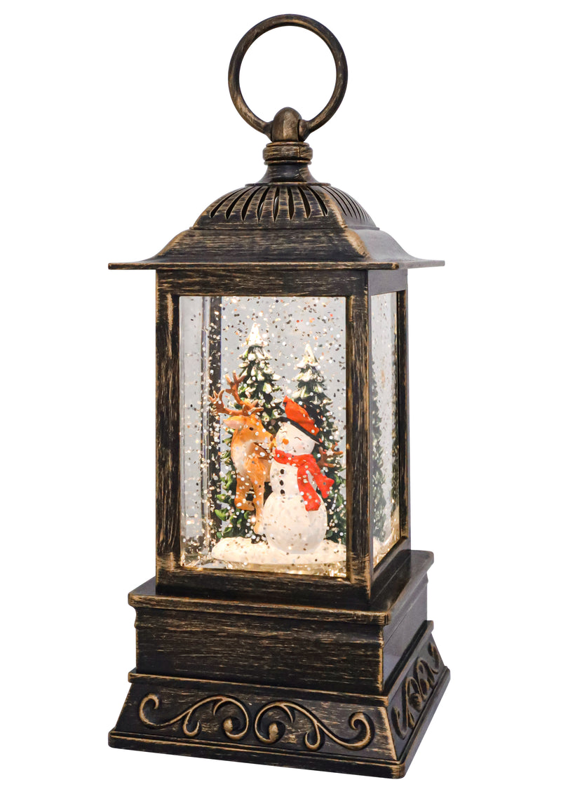10.5" Winter Woodland Friends Glitter Lantern by Christmas is Forever