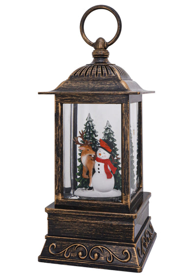 10.5" Winter Woodland Friends Glitter Lantern by Christmas is Forever