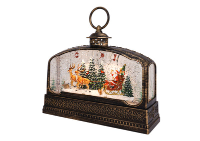 10" Extra W Santa's Sleigh Ride Glitter Lantern by Christmas is Forever