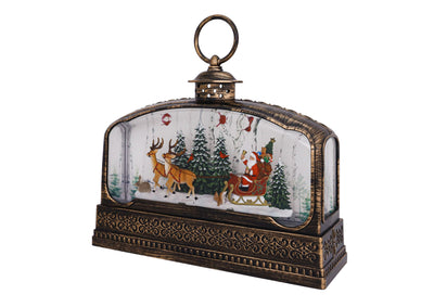 10" Extra W Santa's Sleigh Ride Glitter Lantern by Christmas is Forever