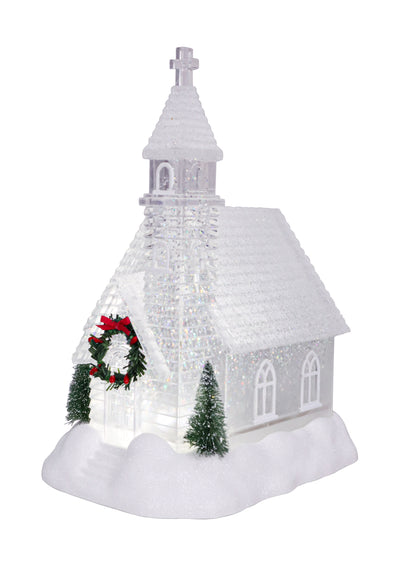 10" Everlasting Light Chapel Glitter Lantern by Christmas is Forever