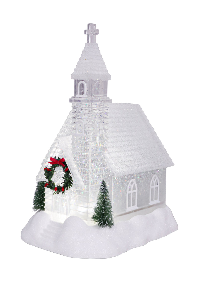 10" Everlasting Light Chapel Glitter Lantern by Christmas is Forever