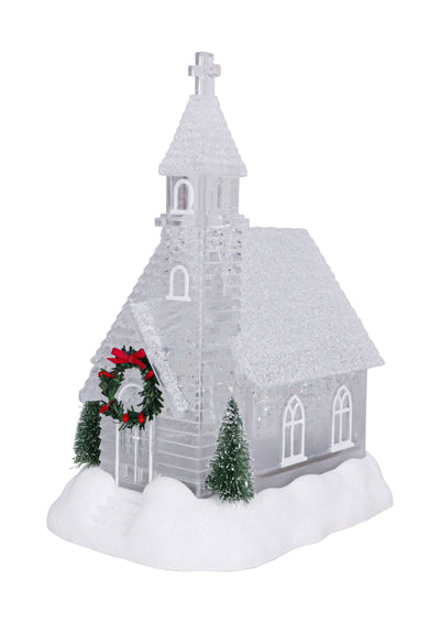 10" Everlasting Light Chapel Glitter Lantern by Christmas is Forever