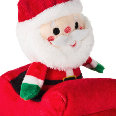 Santa in Sleigh Zip-Along Plush Toy