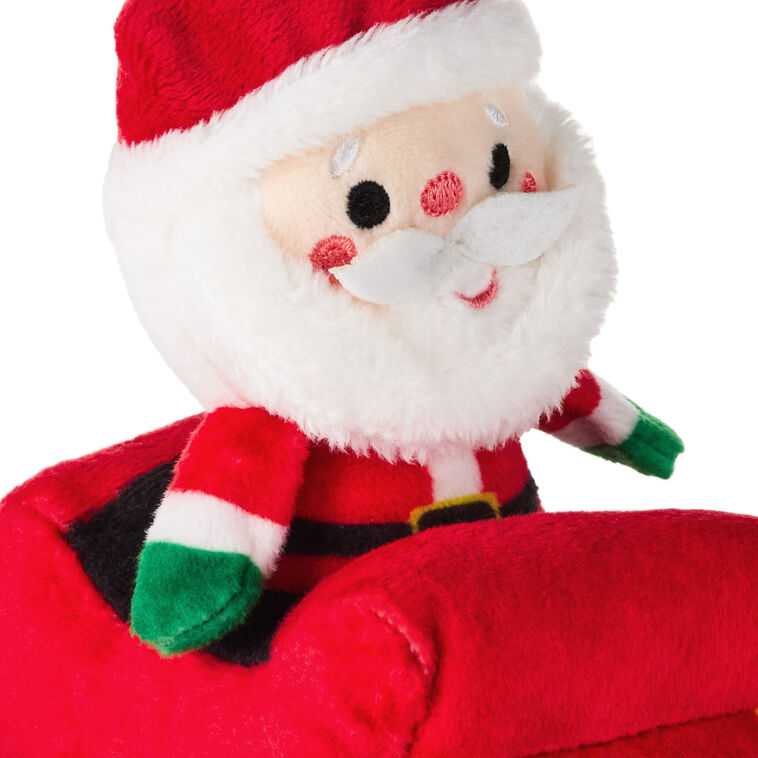 Santa in Sleigh Zip-Along Plush Toy