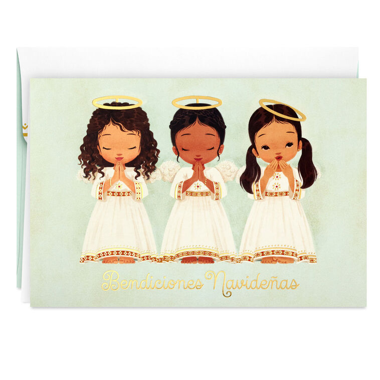 Three Little Angels Spanish-Language Boxed Christmas Cards, Pack of 16